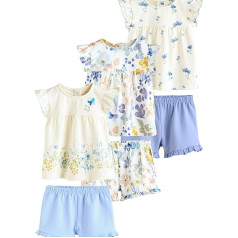 NEXT Baby Girls' Standard T-Shirt and Shorts with Ruffles in 6 Piece Set