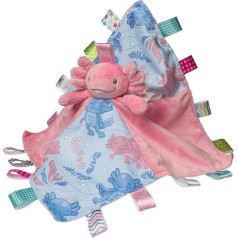 Taggies Lovey Soft Toy Safety Blanket with Sensory Tags, 33 x 33 cm, Lizzy Pink Axolotl