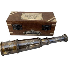 Be Strong and Courageous Engraved Telescope with Wooden Box - Joshua 1:9 Script, Inspirational Confirmation & Christening Gift Ideas, Religious Gifts for Men, Women, Boys and Girls