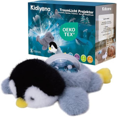 Cuddly Toy with Baby Sleep Aid, Plush Toy Sky Projector, Sleep Music & Nature Sounds, Motion & Wine Sensor, Rechargeable, First Gift from 0 Months, Penguin