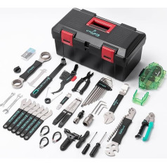 cyclists Bicycle Repair Kit, Portable Bicycle Tool Box Bicycle Tool Set for Bicycle Tyre Chain Assembly Repairs Bike Tool Set with Carry Case
