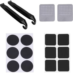 Bicycle Tyre Puncture Repair Kit Bicycle Puncture Repair Kit Includes 12 Pieces Glueless Patches, 2 Tyre Levers, 2 Metal Rasps, Suitable for Mountain Bikes