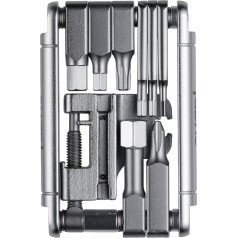 Fabric 16 in 1 Foldable Multitool for Cycling: 16 in 1 Hex Wrench Spoke Gauge Torque Chain Splitter Bicycle Repair Tool Silver
