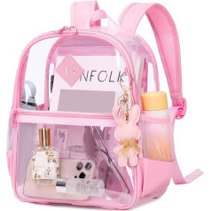 Clear Stadium Events Approved Backpack 12 x 6 x 12 Inch Thick Mini TPU Bag with Front Pocket for Concert Sports
