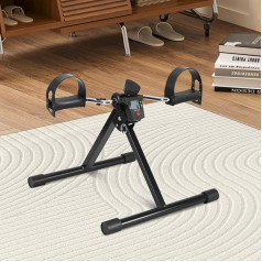 Mini Exercise Bike Leg Trainer with LCD Monitor, Foldable, Arm and Leg Trainer, Fitness Device for Home & Office, Ideal for Seniors, Rehabilitation & Exercise Training