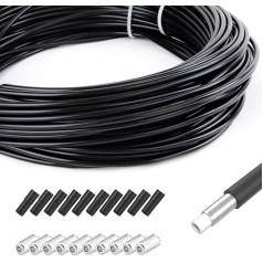 Bicycle Inner Tube 10 m Brake Cable Cover Diameter 5 mm for Mountain Bike Road Bike Replacement Cable Outer Cover with End Caps