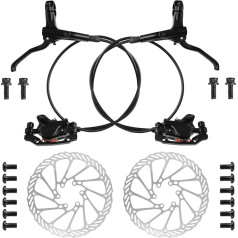 Bicycle Hydraulic Disc Brake Set, Bicycle Disc Brake Set Front and Rear, Bicycle Disc Brake Kit, with 160 mm Disc Brake Discs for Mountain Bike, Road Bike, Riding, Bicycle