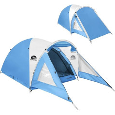 2 Man Tent with Spacious 110 × 100 cm Porch - 3000 mm Waterproof Double Skin Dome Lightweight Wind Protection Area for Camping, Hiking, Backpacking, Festivals