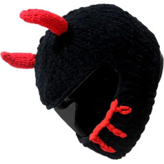 Knitted Horn Motorcycle Helmet Covers Plush Cartoon Knitted Helmet Protective Covers for Comfortable Riding Snowboardi
