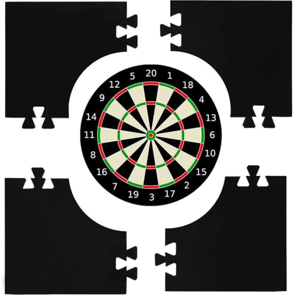 Target Board Surround - Square Protective Frame, Wall Protection Plate, 4 Pieces Modular Dart Backboard Edge, Shock Absorption Design for 18 Inch