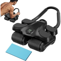 Bauchmuskelrolle - Mit Knieschutz Und Timer Trainingsausrüstung - Vierradiges Bauchmuskeltrainingsgerät,Für Rumpfmuskeltraining Fitness Und Krafttraining Für Zuhause Büro Wohnheim
