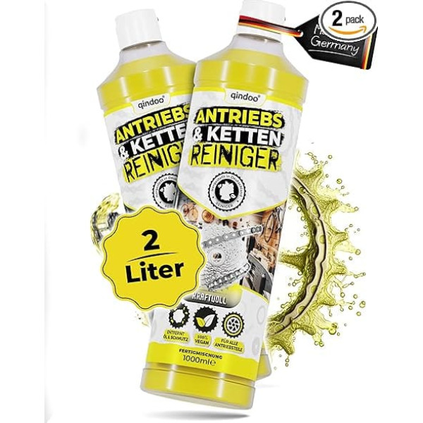 Bicycle Chain Cleaner 2 Litres Drive Cleaner Bicycle Cleans Dirt, Lubrication, Oil and Grease of the Chain, Drive Degreaser, 2L Refill