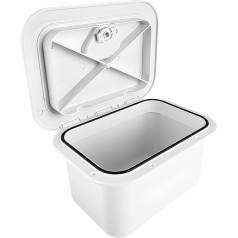 Für Yacht Weißes Verriegelungs-Eingebautes Inspektionsluke Marine Deck Lagerbox Drehen zum Öffnen und Schließen Organizer