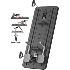 Pilates Reformers 4-in-1 Kompaktes Heim-Fitnessgerät, faltbarer Pilatesformer mit automatischem Spring-Timer, Multifunktions-Abs-Board