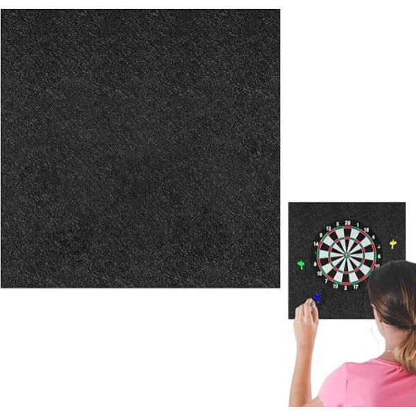 Dartboard Back Wall Protection, Thick Felt Dartboard Background, Large Black Back Panel for Office Teaching, Children, Adults, Outdoor