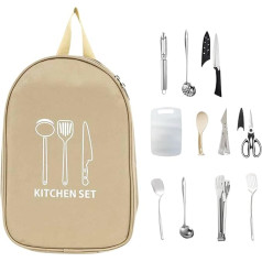 Camping Cookware Set, Camping Kitchen Set, Portable Cooking Accessories for Outdoor Trekking, Barbecue, Picnic, Travel, Hiking, Backpacking