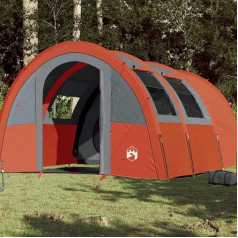 Camping Tent 4 People Camping Tent Camping Accessories Tent Grey & Orange 483 x 340 x 193 cm 185T TAFT