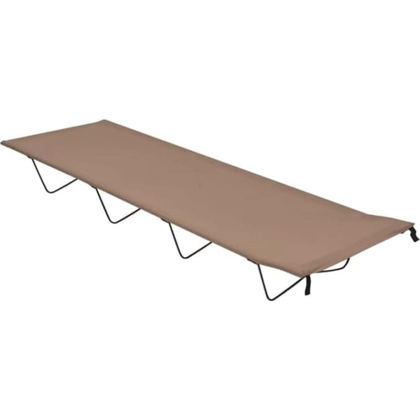 Model312482 Camping Bed, Taupe, 600D Oxford, Steel, 180 x 60 x 19 cm, 120 kg Load Capacity