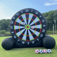 Aufblasbare Fußball-Dartscheibe mit 8 Fußbällen und 370-W-Gebläse – Outdoor-Fußball-Dartspiel für lustige Fußballaktivitäten