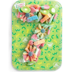 Birthday Candy Box Nº7 Wine Gum Cake - Gluten Free Sweets Children's Birthday Delicious and Perfect for Any Celebration - Birthday Cake Party Number 500 g Candy Box