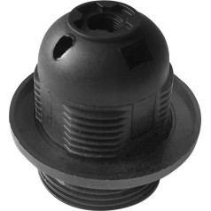 E27 termoplastiskais turētājs ar atloku, melns, 40 gab. komplekts.