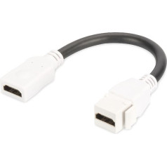 Keystone hdmi modulis ar 12 cm kabeli, savienotājs kontaktligzdām un tukšajiem paneļiem, sievišķais/sievišķais, balts