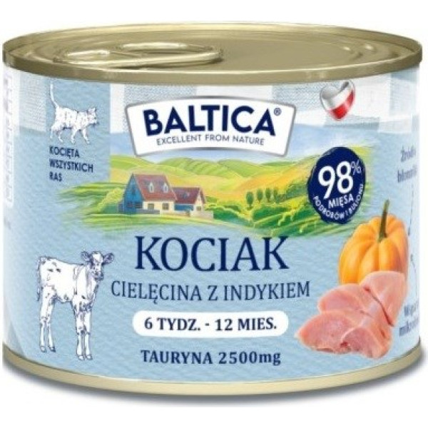 Baltica reģionu garšas kaķēna teļa gaļa ar tītaru 185g 185g 185g