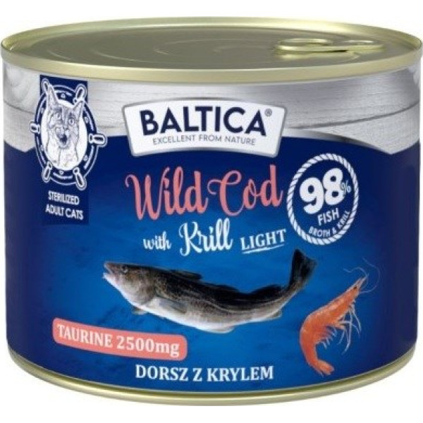 Baltica excellent cat mitrā barība savvaļas menca ar krilu light 185g