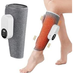 Beinmassagegerät Kabellose Wadenmassagegerät mit Heizung und Luftkompression, Fußmassagegerät 3 Modi | 3 Intensitäten | Wiederaufladbar | Einstellbare Größe,HeißDruckmassagegerät für Muskelentspannung