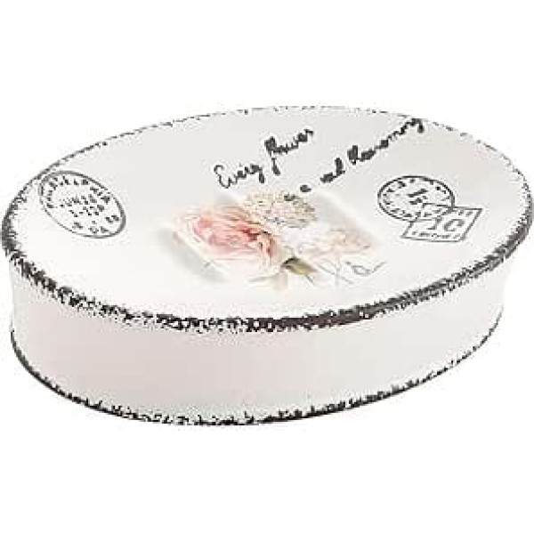 Gedy Clothilde Ceramic Soap Dish, White, One Size