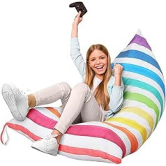 Bean Bag Children's Toy Stuffed Toy Storage, Organiser for Cuddly Toy, Large Size Cuddly Toy Storage for Girls Boys for Storing Toys (Free from Fillers) (Checked)