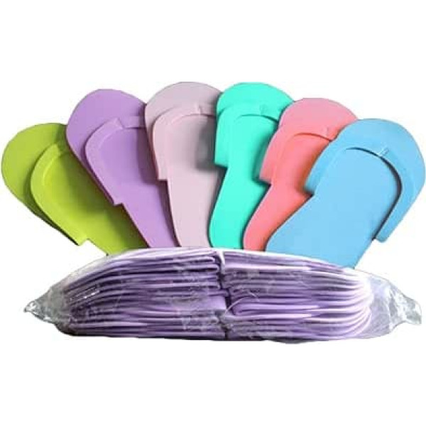 COHEALI Disposable Pedicure Slippers EVA Non-Slip Shower Sand Flip Flops for Salon Nail Spa Random Color 36 Pairs, See image