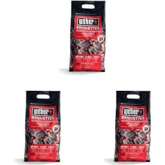Weber Barbecue briquettes (4 kg bag), for long and constant embers, ideal for longer grilling of food, 100% natural wood, EU product, sustainably sourced, FSC certified (17590)