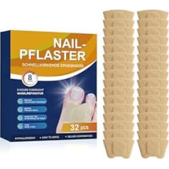 32 Fungal Nail Patches, Nail Fungus, Nail Fungus Plasters, Toenail Correction Patch, Multi-Purpose Toenail Repair Pads, Toenail Patches For Damaged Nails And The Appearance Of Discoloured Nails
