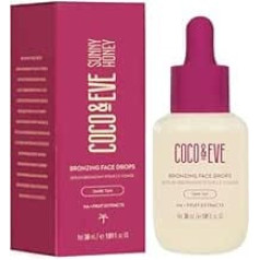 Coco & Eve Bronzing Face Drops - Self Tanning Face Drops - Natural Face Drops with Moisturising Hyaluronic Acid - 30 ml (Dark)