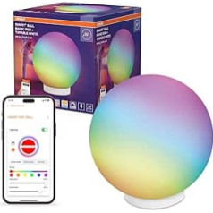 OSRAM Smart+ WiFi Ball Light Mood & Table Lamp, Black, 5 W, 200 lm, Dynamic Magic RGB Light Effect, Two Light Sources, Dimmable, Long Life, Easy Assembly, App Controllable, IP20