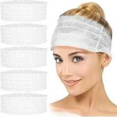 Elastische Einweg-Stirnbänder für Spa-, Gesichts- und Schönheitsbehandlungen, weiße Haarwickel für Hautpflege und Make-up-Sessions, 200 Stück