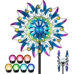 Solar Powered Wind Spinner Metal Sculpture Garden Patio Sculpture (12