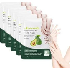 Avocado Moisturising Gloves, 5 Pairs of Hand Care Gloves, Rejuvenating Hand Mask, Exfoliating Hand Masks, Hand Care for Dry Ageing Cracked Hands for Women and Men (Avocado)