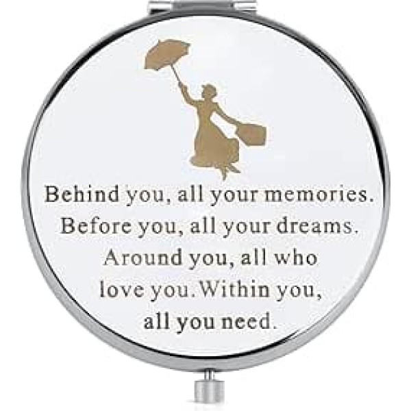 FEELMEM Gift Behind You All Your Memories Inspired Quote Compact Mirror Fans Gift