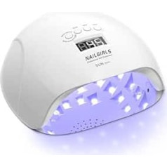 NAILGIRLS UV Nail Lamp 220 W, Portable Nail Dryer Lamp for Manicure & Pedicure, LED UV Lamp with Automatic Sensor, 4 Timer Modes, LCD Display