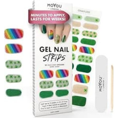 MOYOU LONDON Semi-cured UV Gel Strips - Pack of 20 - Gel Nail Foils UV Hardening for Manicure in Salon Quality - Lucky Charm