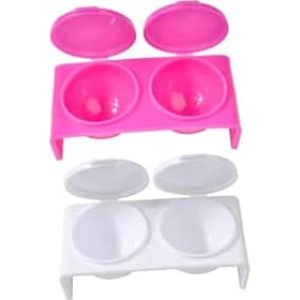 10 Piece Manicure Cup with Double Hole Portable Nail Art Liquid Container Lightweight and Safe with Lid for Professional and Private Nail Designs White and Rose