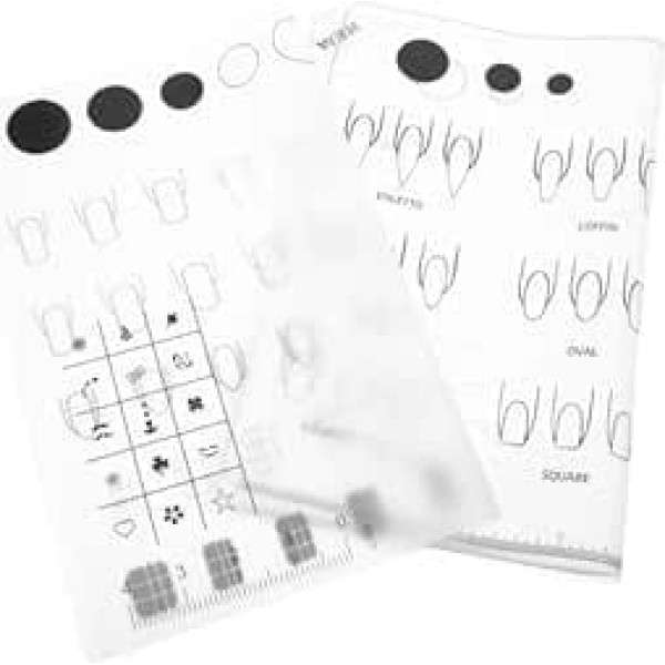 Mikinona 2 Stück Wiederverwendbare Nageldesign Matte aus Flexiblem Silikon Nagelkunst Übungsmatte für Gel Acryl Tragbare Maniküre Trainingsmatte für Anfänger und Profis für Heim