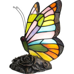 Tiffany Style Butterfly Lamp Colourful Stained Glass Table Lamp Small Bedside Lamp for Girls Grandma Mothers Day Gifts