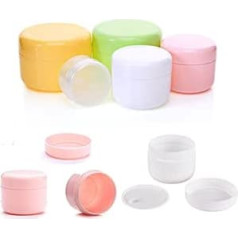 100pcs 10g – 100g Small Sample Empty Container Jar Jar with Coloured Lid Covers Cases for Cream Lotion Cosmetic Container Form Oils Lip Balm Pigments Liquid White