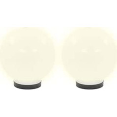 2X LED-Kugellampen Set für Garten & Terrasse - PMMA, Weiß, 20 cm - IP44 Dekorative Außenbeleuchtung für Gärten und Innenhöfe. 50654
