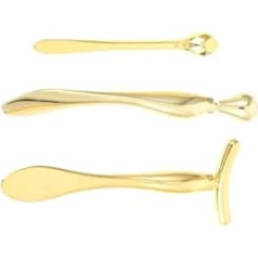 STOBAZA Pack of 3 Golden Eye Cream Applicator Practical Face Cream Spatulas Massage Function Skin-friendly Versatile for Eye Massage and Cosmetic Cream Application