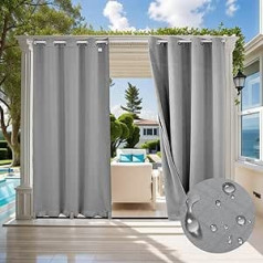 TOPCHANCES Opaque Curtains with Eyelets, Thermal Curtain, Cold Protection, Winter Blackout Curtains, Thermal Privacy Screen, Patio for Living Room, Bedroom Curtains (Light Grey, 132 x 238 cm, 1 Piece)
