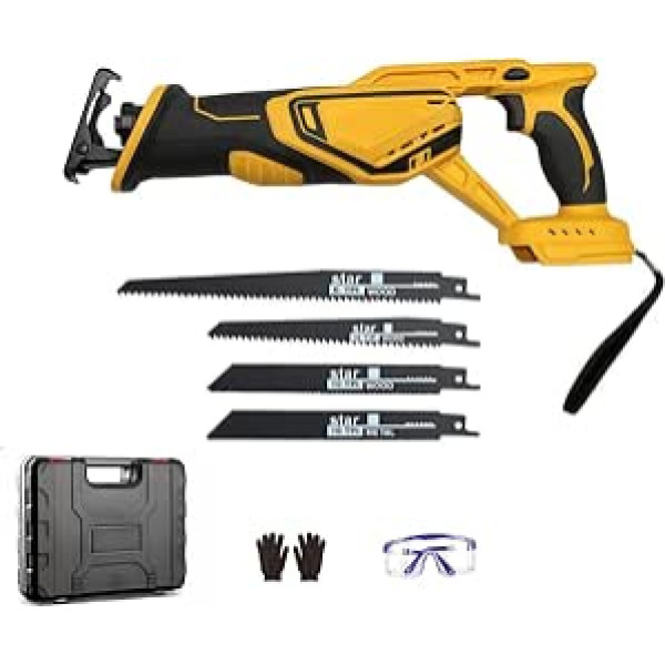 Mini Battery Reciprocating Saw for Dewalt 21 V, Electric Chainsaw Small with 4 Saw Blades, Wireless Reciprocating Saw Variable Speed for Metal, Wood and PVC (without Battery)